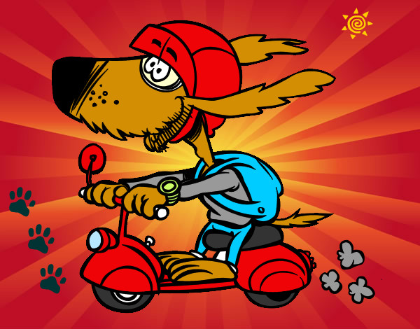 Dibujo Perro motorista pintado por pichifranc