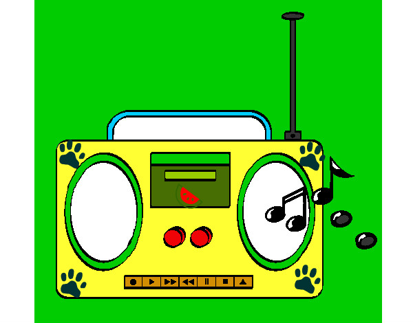 Dibujo Radio cassette 2 pintado por unicornio1