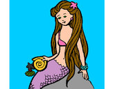 Dibujo Sirena con caracola pintado por Millaray7
