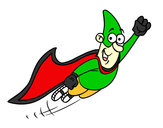 Dibujo Súper héroe volando pintado por pichifranc