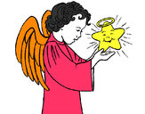 Dibujo Ángel y estrella pintado por lunafer