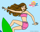 Dibujo Barbie surfeando pintado por queyla