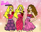 Dibujo Barbie y sus amigas vestidas de fiesta pintado por anitadaria