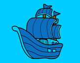Dibujo Barco de corsarios pintado por amalia