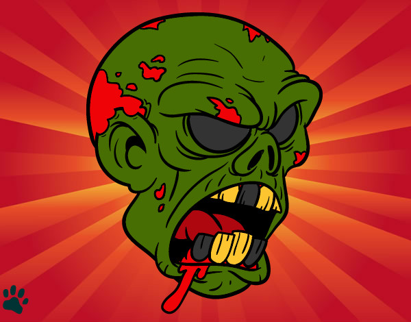 Dibujo Cabeza de zombi pintado por Ricky-tron