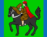 Dibujo Cartero navideño en caballo pintado por norigazoch