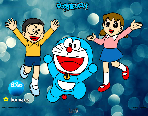 Dibujo Doraemon y amigos pintado por mencia