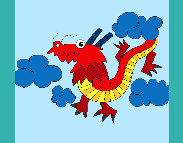 Dibujo Dragón chino 1 pintado por lauris123