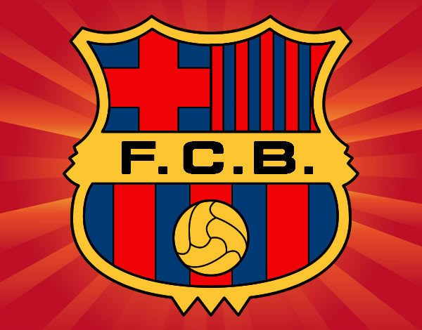 Dibujo Escudo del F.C. Barcelona pintado por mencia