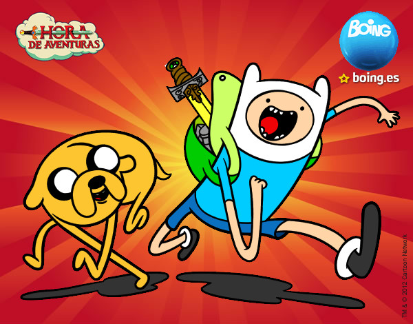 Dibujo Finn y Jake pintado por miguelonpx