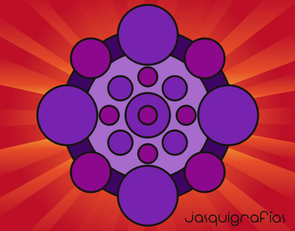 Dibujo Mandala con redondas pintado por gabrielaja