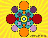 Dibujo Mandala con redondas pintado por pedraza