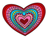 Dibujo Mandala corazón pintado por Morenota