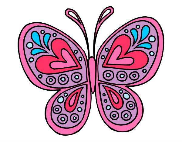 Dibujo Mandala mariposa pintado por Anitza