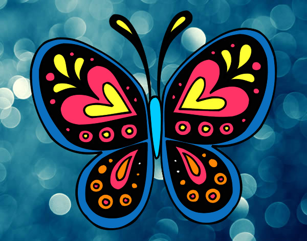 Dibujo Mandala mariposa pintado por pichifranc