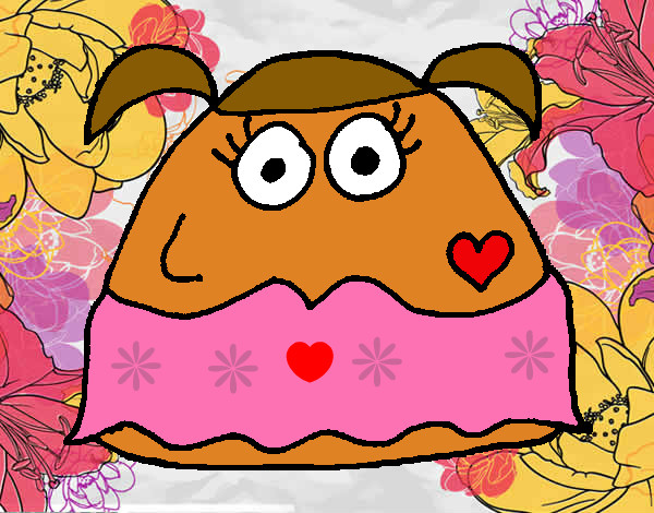 Dibujo Pou chica pintado por superbea