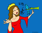 Dibujo Princesa cantando pintado por amalia
