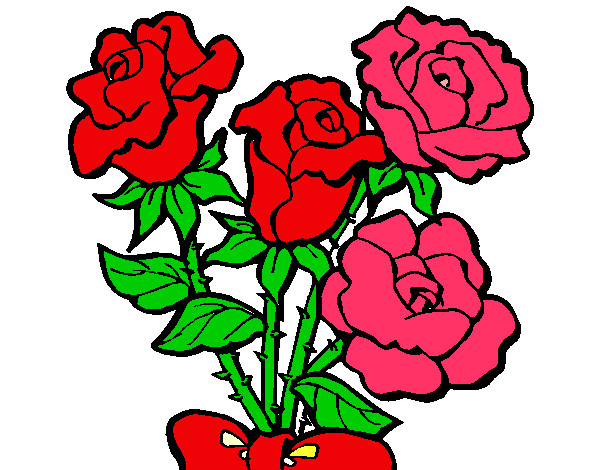 Dibujo Ramo de rosas pintado por anyumir