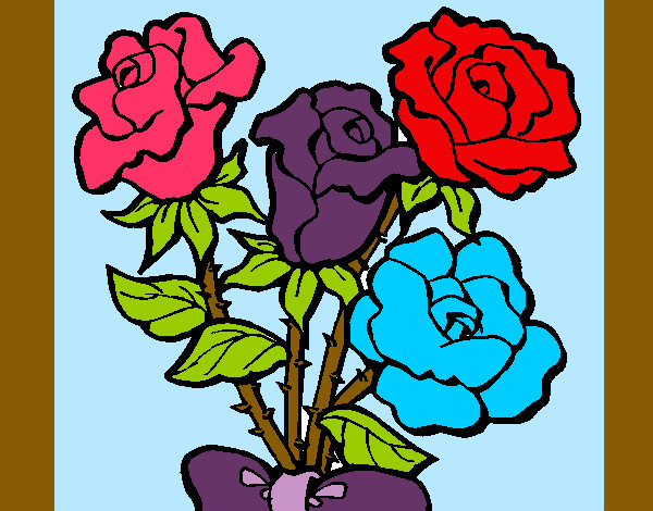 Dibujo Ramo de rosas pintado por fridis45