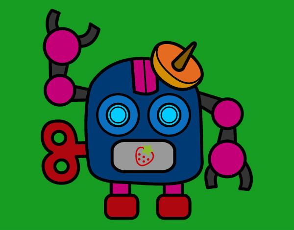 Dibujo Robot con antena pintado por Ricky-tron