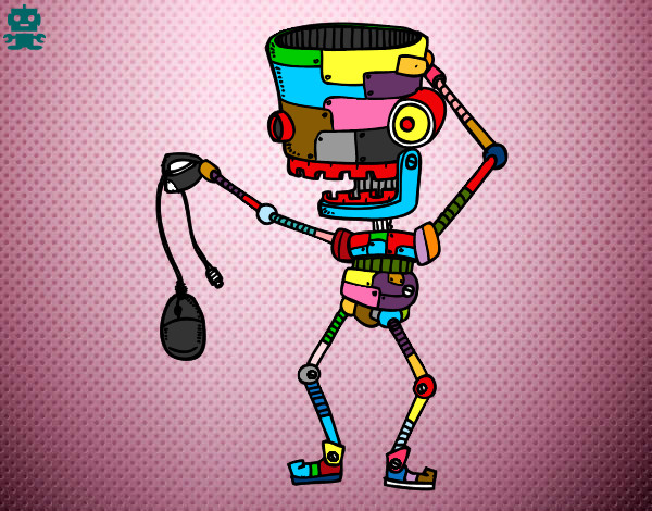 Dibujo Robot con un ratón pintado por tiacoyo