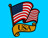 Dibujo Bandera de los Estados Unidos pintado por poochie