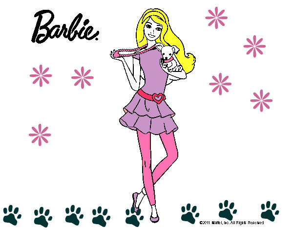 Dibujo Barbie y su mascota pintado por Rarity