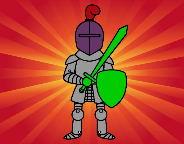Dibujo Caballero con espada y escudo pintado por Cchicle