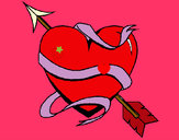 Dibujo Corazón con flecha pintado por Valepucca