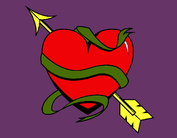 Dibujo Corazón con flecha III pintado por karenag001