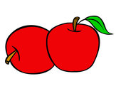 Dibujo Dos manzanas pintado por AlbaCarden