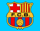 Dibujo Escudo del F.C. Barcelona pintado por aaroni