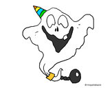 Dibujo Fantasma con sombrero de fiesta pintado por Yaneth02