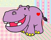 Dibujo Hipopótamo pequeño pintado por lenny