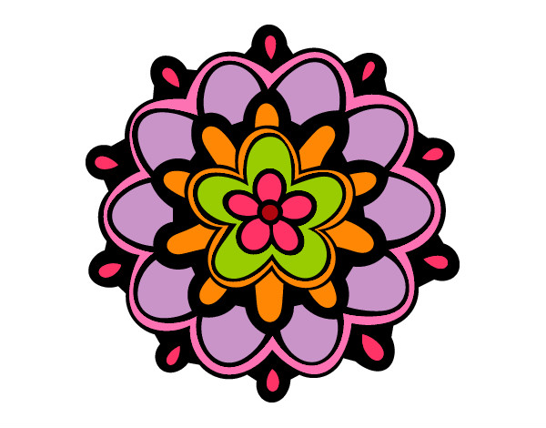 Dibujo Mándala con una flor pintado por Ayda  