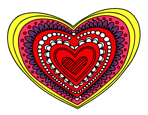 Dibujo Mandala corazón pintado por CAMILANP