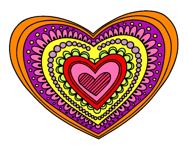 Dibujo Mandala corazón pintado por SofiKitty