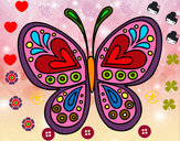 Dibujo Mandala mariposa pintado por mavg