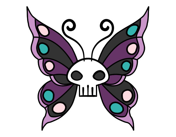 Dibujo Mariposa Emo pintado por vale28