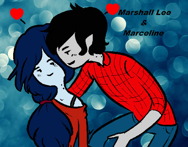 Dibujo Marshall Lee y Marceline pintado por Ailuviir