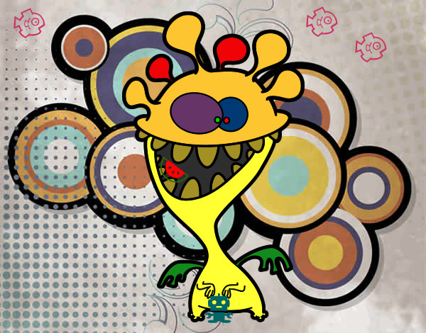 Dibujo Monstruo con antenas pintado por lakasumi