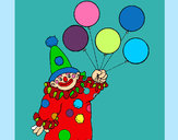 Dibujo Payaso con globos pintado por panxi