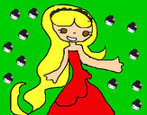 Dibujo Princesa con el pelo largo pintado por yelissa
