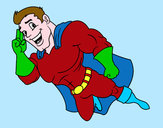 Dibujo Superhéroe volando pintado por edmundo-ne