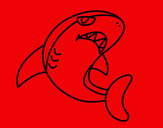 Dibujo Tiburón nadando pintado por monis04