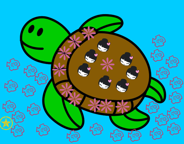Dibujo Tortuga nadando pintado por mavg