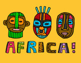 Dibujo Tribus de África pintado por amalia