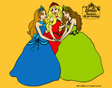 Dibujo Barbie y sus amigas princesas pintado por amalia