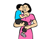 Dibujo Beso maternal pintado por EsteCal1