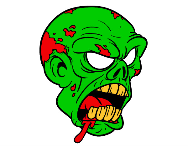 Dibujo Cabeza de zombi pintado por tifo